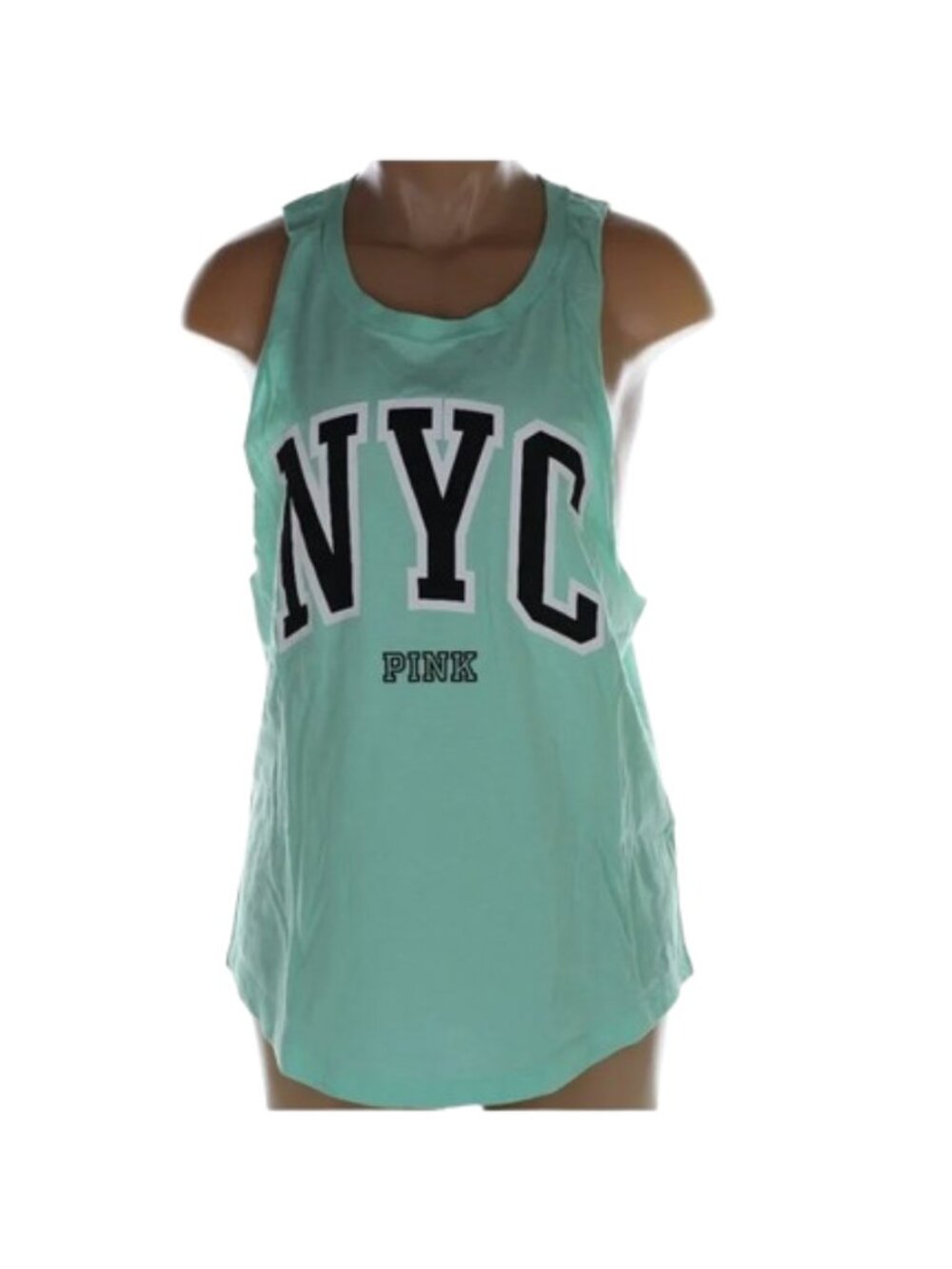PINK Victoria's Secret Mint Green NYC Graphic Muscle Tank Top Medium NWT